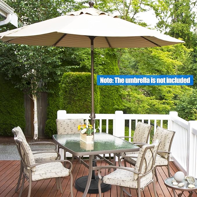 Giantex 31 lbs Patio Umbrella Base, 18" Round Market Umbrella Stand for 1.5''-1.9'' Umbrella Poles, Heavy Duty Resin Base with Metal Support Holder for Deck Garden Poolside (31 lbs)