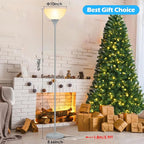 Floor Lamp, LED Standing Lamps with White Plastic Shade, Corner Floor Lights for Living Room Bedroom, Rotary Switch, Bulb not Included, Grey