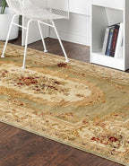 Rugs.com Chateau Collection Rug – 10' x 16' Green Medium Rug Perfect for Living Rooms, Large Dining Rooms, Open Floorplans