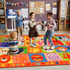 Classroom Rugs,Classroom Rug for Elementary,School Learning Seat Area Rug,Non-Slip Educational Classroom Carpet,Washable Kids Carpet for Playroom Nursery Kids Room
