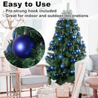 Royal Blue 4.0" Large Christmas Balls - Christmas Tree Decoration Ornaments Shatterproof Hanging Balls for Birthday Halloween Holiday Wedding Decorations Set of 4pcs