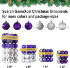 Purple & Silver 2.5" Christmas Balls Christmas Tree Decoration Ornaments Shatterproof Hanging Balls for Birthday Halloween Holiday Wedding Decorations Set of 24pcs