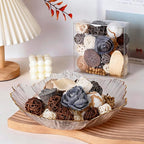 2 Boxes of White Potpourri Bowl Filler Decorative Scented Decorative Balls for Centerpiece Bowls Mixed Dried Flower Vase Filler for Home Decoration (Grey)