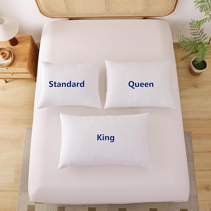 Shatex Medium Firm Pillow, King Size 34 x 20 inch, Adjustable Pillow for Neck Pain Relief, Provide Strong Support for Stomach & Side Sleepers