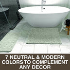 Neater Home Plush Bathroom Rugs 24x17 Thick Chenille Quick Dry Microfiber Absorbent Bath Mat, Soft Bath Rugs, Machine Washable Bathroom Floor Mat for Tub Shower Sink, Home Decor Accessories, Green
