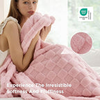 Bedsure GentleSoft Blankets Queen Size for Bed - Super Soft Cozy Blanket for Women Men Girls, Large Fuzzy Fleece Throw for Bedroom Decor, Pink, 90x90 Inches