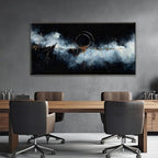 Black White Abstract Wall Art Maximalist Canvas Wall Art Decor Prints Gold Circle Modern Abstract Wall Decor Artwork For Living Room Bedroom Kitchen Office Artwork Ready To Hang 24" × 48"