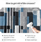 FlyDOIT Modern Geometric Patchwork Area Rug, 8x10 Blue Large Rugs for Living Room, Rockwood Collection Indoor Rugs for Bedroom, Throw Carpet Floor Decor for Entryway Dining Room Office Nursery