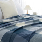 Buffalo Plaid Throw Blanket for Couch with Tassels,50"X60" Soft Lightweight Knitted Boho Decorative Blankets for Bed and Sofa Blue
