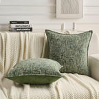 FUTEI Dark Green Decorative Throw Pillow Covers 16x16 Inch Set of 3,Soft Chenille Tweed Textured Cushion Case,Modern Home Decor for Couch Bed Living Room
