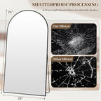 Suidia Arched Full Length Mirror, 78"x38" Floor Mirror Freestanding, Floor Standing Full Body Mirror with Stand for Bedroom, Hanging Leaning Mounted for Living Room Cloakroom, Black