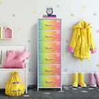 Sorbus Kids Dresser with 6 Drawers - Storage Chest Organizer Nightstand - Steel Frame, Wood Top, Tie-Dye Fabric Bins for Clothes - Wide Furniture for Bedroom, Hallway, Nursery, Closet, & Apartment