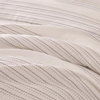 Amazon Basics Waffle Weave Microfiber 3-Piece Duvet Cover Set, Includes 1 Duvet Cover and 2 Pillow Shams, Full, Dark Grey Striped
