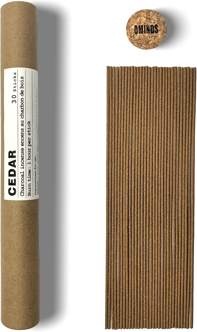 Cedar Incense Sticks,Natural Aromatherapy Low Smoke-Clean-Burning-8.3 Inch-1 Hour Burn Time-Yoga-Meditation,30 Sticks
