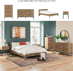 Signature Design by Ashley Deanlow Mid-Century Modern 6 Drawer Dresser with Safety Stop for Bedroom, Light Brown & Black