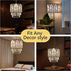 Cross Stained Glass Lamp Shade with Acrylic Bead Droplets, Drum Fabric Light Shade for Ceiling Pendant Table & Floor Lamps, Religious Christian Jesus Prayer Gift, 11.8in