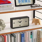 JONES CLOCKS® Odeon Desk Clock | Modern Rectangular Design | Black | Stylish Retro Look for Shelf, Table, Mantel or Bedside