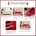 MYSKY HOME Christmas Couch Cover, Sofa Cover for 2 Cushion Couch, Non-Slip Soft Sofa Slipcover Protector, Sofa Covers Washable, Couch Covers for Sectional Sofa, Sofa Towel for Pet Cat Dog, 71" x 102"