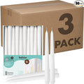 BOLSIUS White Taper Candles - 3 Packs = Total 90 Candles - 8 Hours - Premium European Quality - Consistent Smokeless Flame - Unscented Dripless Candlesticks