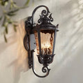 John Timberland Casa Marseille Vintage Outdoor Wall Light Fixture Veranda Bronze Scroll Frame 31" Champagne Hammered Glass for Exterior House Porch Patio Outside Deck Garage Yard Front Door