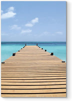 Renditions Gallery Canvas Nature Wall Art Modern Paintings & Prints Decor Sunny Endless Ocean Dock Glam Romantic Wall Hanging Artwork for Bedroom Living Room Office Kitchen - 12"x18" LT06