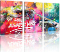 Novatique Banksy Canvas Wall Art Abstract Graffiti Wall Decor Colorful Graffiti Art Print Modern Painting Teenager Street Art Pictures for Living Room Bedroom Office,24”x 36”x3Pcs