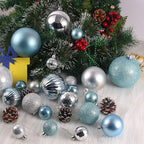 Baby Blue 4.0" Large Christmas Balls - Christmas Tree Decoration Ornaments Shatterproof Hanging Balls for Birthday Halloween Holiday Wedding Decorations Set of 4pcs