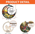 LOVELYPOD DIY Dog Ornament Suncatcher Memorial Gifts for Dog Lovers, A White Dog with Wings on Window Hangings Suncatcher, Loss of Dog Sympathy Gift, Remembrance Gifts in Memory Dog (4 Inches)