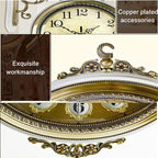 Large Wall Clock Double Sided, European Style Double Sided Alloy Wall Clock 360° Rotating Metal Wall Watch Non Ticking Silent Clock for Indoor Outdoor Office Living Room Porch Clock Wall Decor