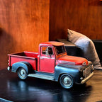 Vintage Farmhouse Black Red Truck Pickup Truck Rustic Metal Home Decor Collectible Vehicle Car Model Home Table Desktop Tabletop Gift Decoration
