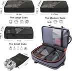 Laptop Backpack for Women, 50L Carry On Backpack Men, Expandable Flight Approved Water Resistant Luggage with 3 Packing Cubes & USB Port, Travel Backpack Fits 17.3 Inch Notebook