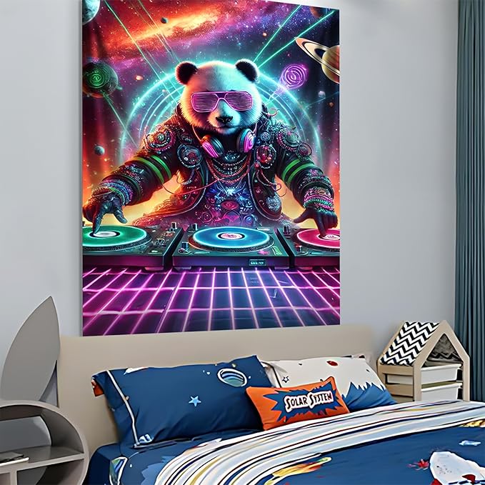 NYZE Astronaut Space Tapestry for Bedroom, Glow in the Dark Room Decor Wall Tapestries, Cool Galaxy Planet Wall Hanging, Wall Hanging for Men Guys Gamer Room Dorm Living Room 44in×60in