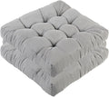 Meditation Floor Cushions Set of 2, Thickened Floor Pillow for Adults, Large Square Pillows Seat Cushion for Tatami Living Room Yoga, Memory Sponge Block Added, 22x22 Inch, Grey