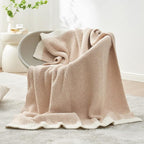 Snuggle Sac Heather Throw Blanket for Couch, Reversible Super Soft Blankets Warm Cozy Knit Fuzzy Plush Lightweight for Sofa, Bed, Camping, Picnic (Heather Beige, Throw-XL(50"x 70"))
