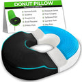 Donut Gel Sitting Pillow - Orthopedic Memory Foam for Tailbone Pain, Hemorrhoid, Bed Sores, Postpartum, Prostate, Coccyx & Sciatica Pain