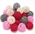 DomeStar Valentines Day Tiered Tray Heart Bowl Fillers Decor, 24PCS Pink Rattan Balls Decorative Balls for Bowl Centerpiece, 2 Inches Home Indoor Table Decor