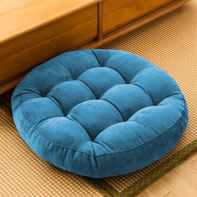 SK Studio Meditation Floor Pillow, Large Floor Cushions, Round Floor Cushion Seating for Adults Kids, Classroom Furniture Floor Pillow for Yoga Living Room, Blue, 13" W x 13" L (Pack of 1)