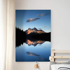 Renditions Gallery Canvas Nature Wall Art Home Paintings & Prints Mountain Sunset Lake Reflection Glam Modern Wall Hanging Decorations for Bedroom Living Room Office Kitchen - 24"x36" LT06