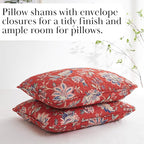 Southshore Fine Living, Inc. Oversized King Quilt Bedding Set, Jacobean Willow Floral Quilt Set with 2 Matching Pillow Shams, Lightweight California King Bed Spread, Soft Microfiber Fabric, Red