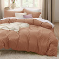 Bedsure Taupe Duvet Cover Full Size - 3 Pieces Prewashed Extra Soft Cotton-Like Bedding Set, Includes 1 Duvet Cover 80x90 Inches with Zipper Closure & 2 Pillow Shams, Comforter Not Included