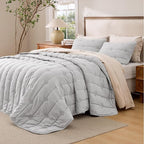 Bedsure Quilt King Size – Ultra Soft Cloud Lightweight Bedspread Coverlet Set with 2 Pillow Shams, Breathable & Cozy Comforter Set for All Season Use, Light Grey, 3 Piece (106x96 Inches)