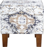 Spatial Order Home Decor | Dinah Collection Modern Storage Ottoman | Ottoman with Storage for Living Room & Bedroom(Antiqued Ebony Cream)
