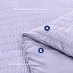 HYMOKEGE Light Purple Twin XL Comforter Set Seersucker 5 Pieces, All Season Luxury Bed in a Bag for Bedroom, Bedding Set with Comforter, Sheets, Pillowcase & Sham