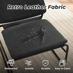 DAICO Modern Accent Chair Waterproof Armless Sling Accent Chairs Comfy Upholstered Side Sitting Chairs with Metal Frame for Living Room Bedroom Balcony Garden, Faux Leather, Black