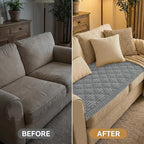 Smiry Pet Couch Cover for Dogs Washable, Non-Slip Fuzzy Couch Covers for 3 Cushion Sofa Pet Friendly, Soft Thick Furniture Protector Sofa Slipcover Mat for Dogs (Grey, 27.6" x 82.7")