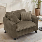 ERYE Living Room Accent Chair, Modern Corduroy Upholstered Chair Wider Seat Cushion Leisure Armchair W/2 Pillows and Removable Cover for Home Apartment,Bedroom,Office