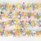 Easter Garland Decor,50Ft Glitter Tinsel Spring Garland Decorations for Tree Mantle Bedroom Office Classroom Party Indoor Outdoor Holiday Home Pink Yellow Blue Green White