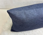 Aiking Home Woven Fine Faux Linen Throw Pillow Cover, Size 12"x24", Navy