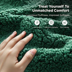 Sophia & William Throw Blanket for Couch Sofa(50x60 Inches) - Reversible Fluffy Soft Blanket, Gifts for Women, Green