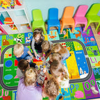 HOMORE Kids Educational Rug, 5x7 Kids Collection Area Rug for Learning Alphabet, Numbers, Colors, Season and Animal Words, Playmat for Classroom Playroom,Green
